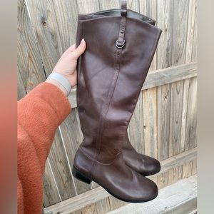 Gianni Bini Leather Brown Tall Boots